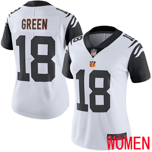 Cincinnati Bengals Limited White Women A J  Green Jersey NFL Footballl #18 Rush Vapor Untouchable